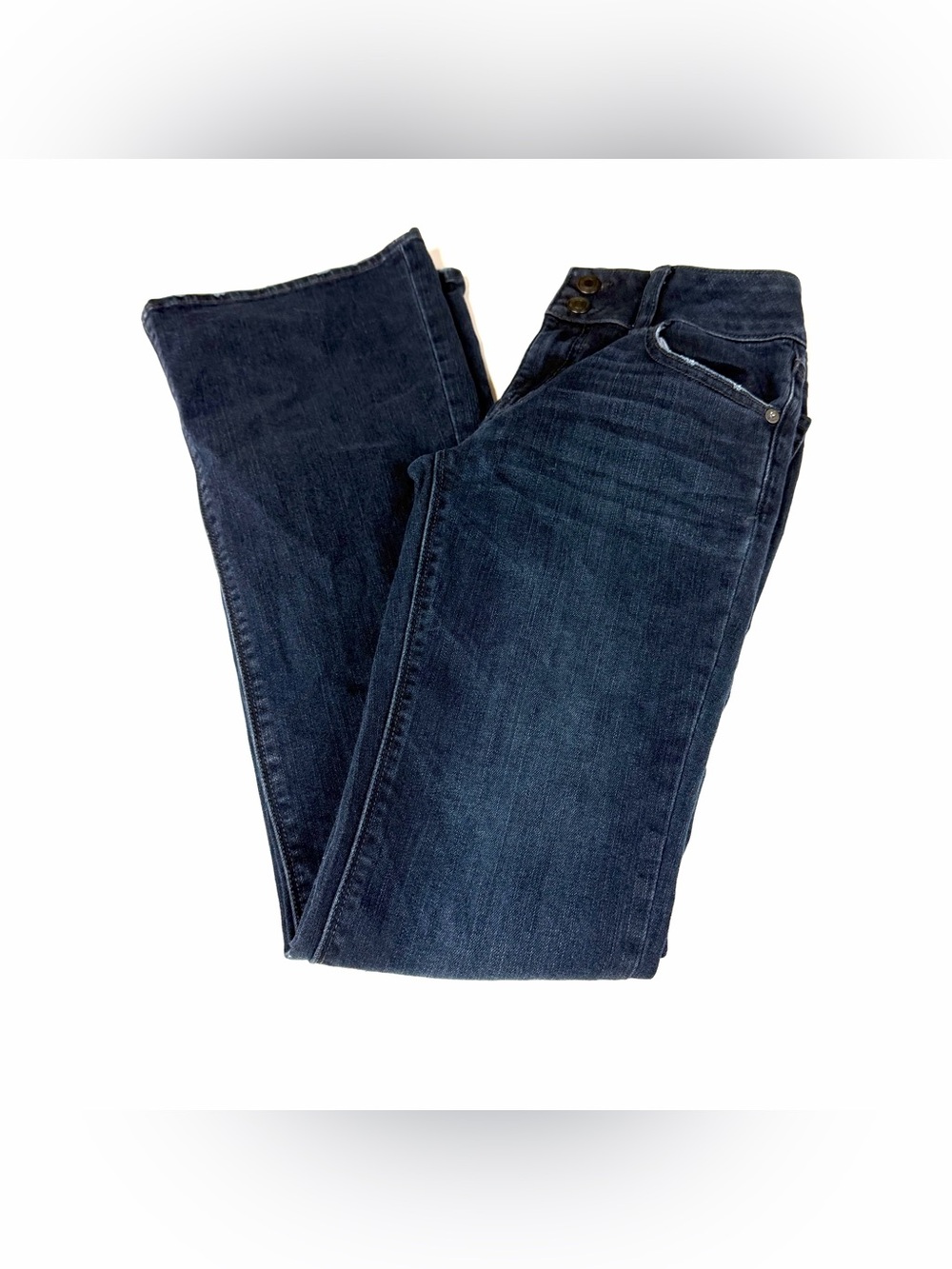 American Eagle Women’s Size 2 LONG Artist Flare Jeans Dark Wash Stretch #4248